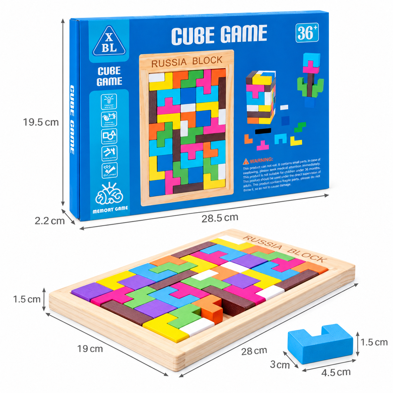 Juego de Bloques de Madera 3 en 1 – Tetris, Jenga y Creación de Figuras