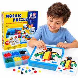 Puzzle Mosaico 490 Piezas para Niños – Juego Didáctico de Figuras y Construcción
