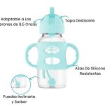 BIBERON DE TRANSICION CON CAÑITAS Y ASAS DE SILICONA