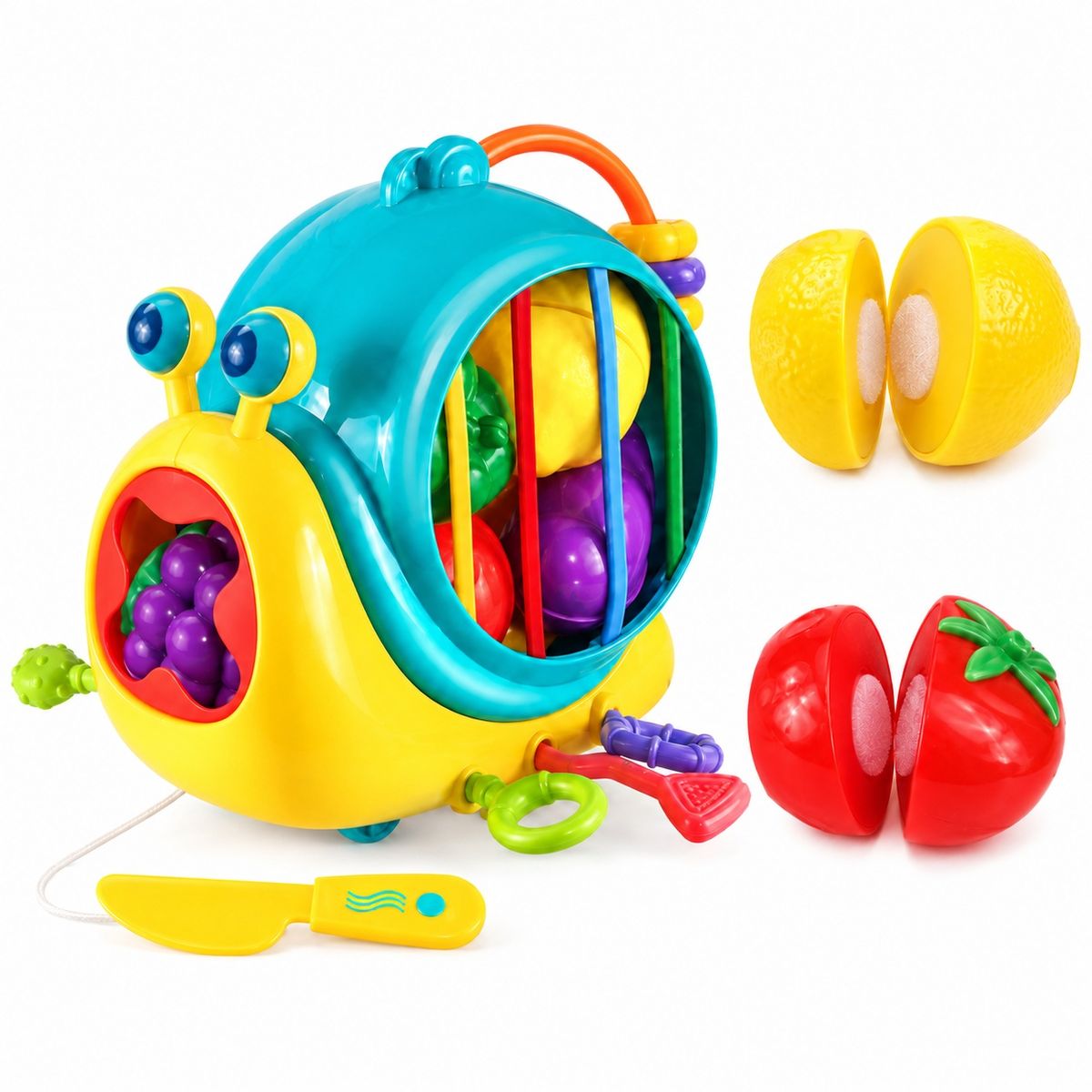 Caracol Didáctico para Bebés con Frutas de Encaje - Imagen 2
