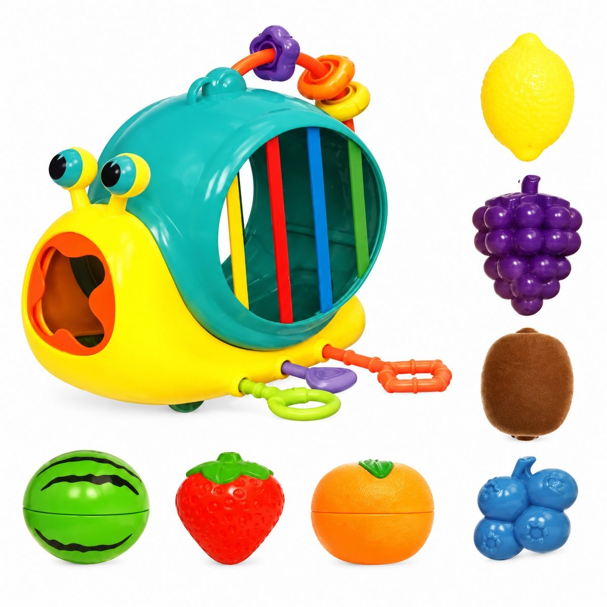 Caracol Didáctico para Bebés con Frutas de Encaje - Imagen 5