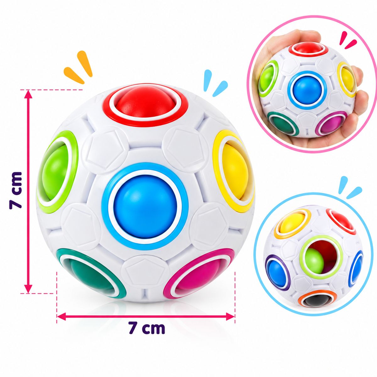 Pelota Puzzle de Colores Rainbow Ball – Juego de Ingenio para Niños - Imagen 2