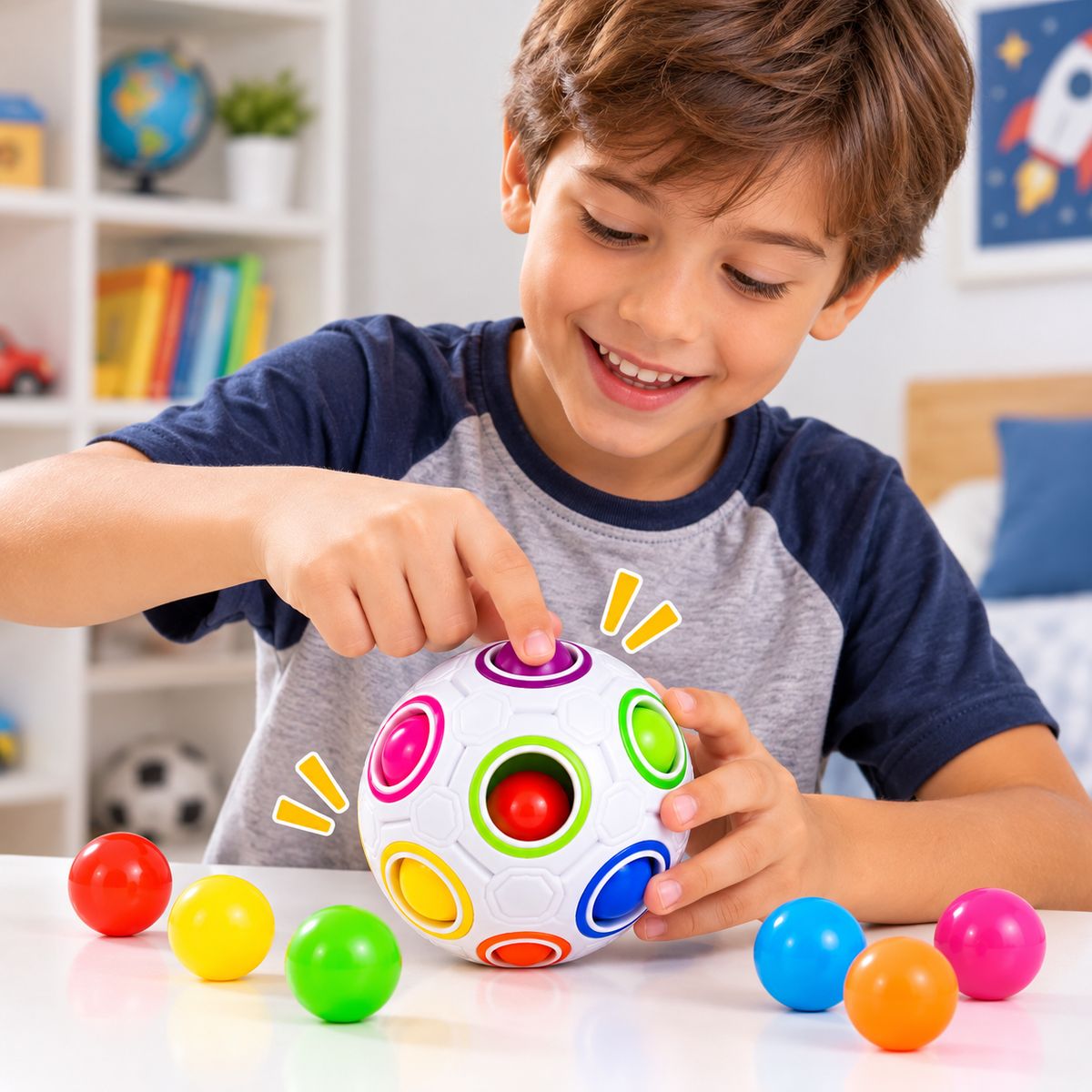 Pelota Puzzle de Colores Rainbow Ball – Juego de Ingenio para Niños - Imagen 3