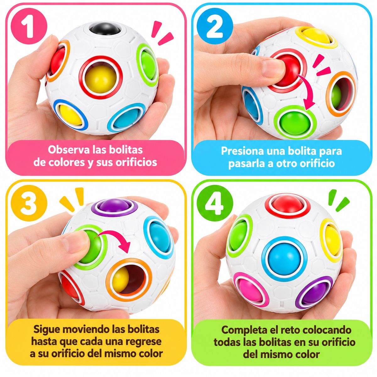 Pelota Puzzle de Colores Rainbow Ball – Juego de Ingenio para Niños - Imagen 4