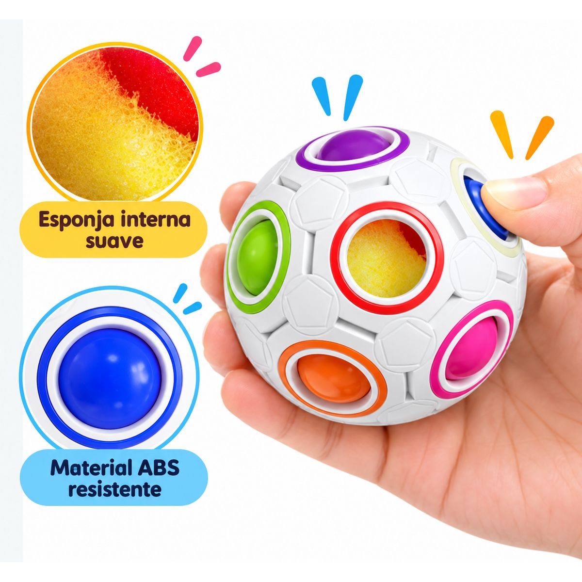 Pelota Puzzle de Colores Rainbow Ball – Juego de Ingenio para Niños - Imagen 6